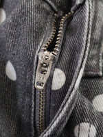 Load image into Gallery viewer, Gray Polka Dot Mid-Rise Loose Ankle Jeans N6F252