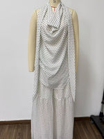 Load image into Gallery viewer, Polka Dot Halter Chiffon Top Pleated Pants Set N6F259