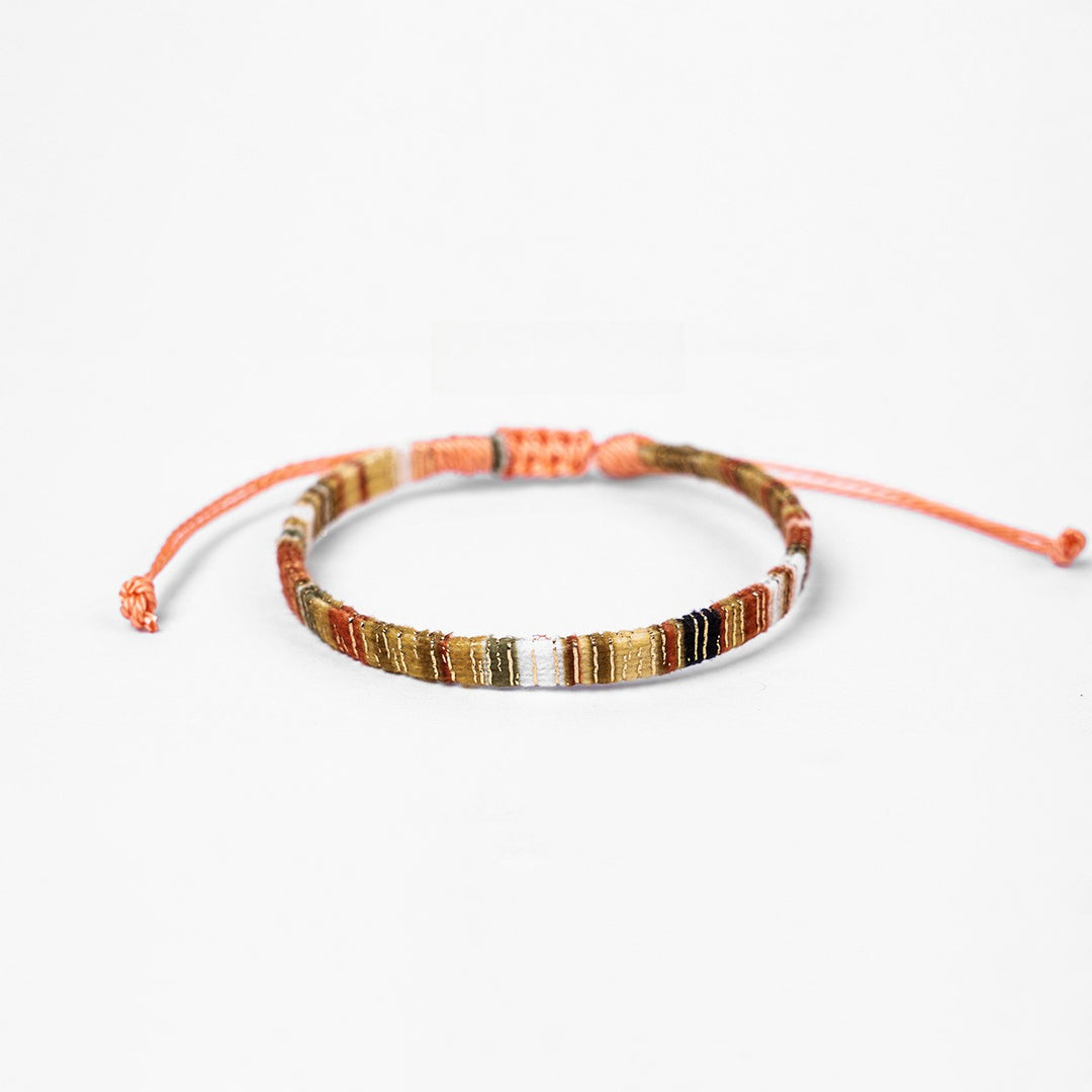 Woven Velvet-Finish Flat Wide Bracelet S5P619