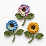 Load image into Gallery viewer, Womens Hand Crocheted Sunflower Brooch N6K309