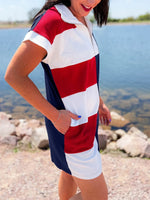 Load image into Gallery viewer, Zip-Front Color Block Dress Women N6C331