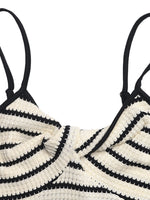 Load image into Gallery viewer, Retro Vacation Knot Detail Stripe Fitted Slip Dress N6C252