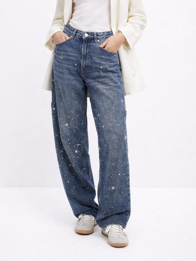 Relaxed Straight Leg Denim Jeans Women N6C285
