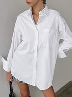 Load image into Gallery viewer, Oversize White Shirt Women N6C098