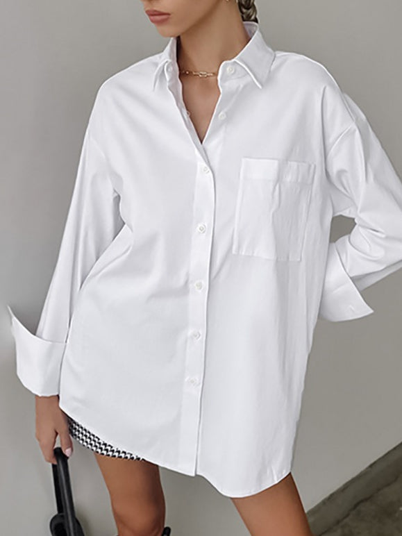 Oversize White Shirt Women N6C098