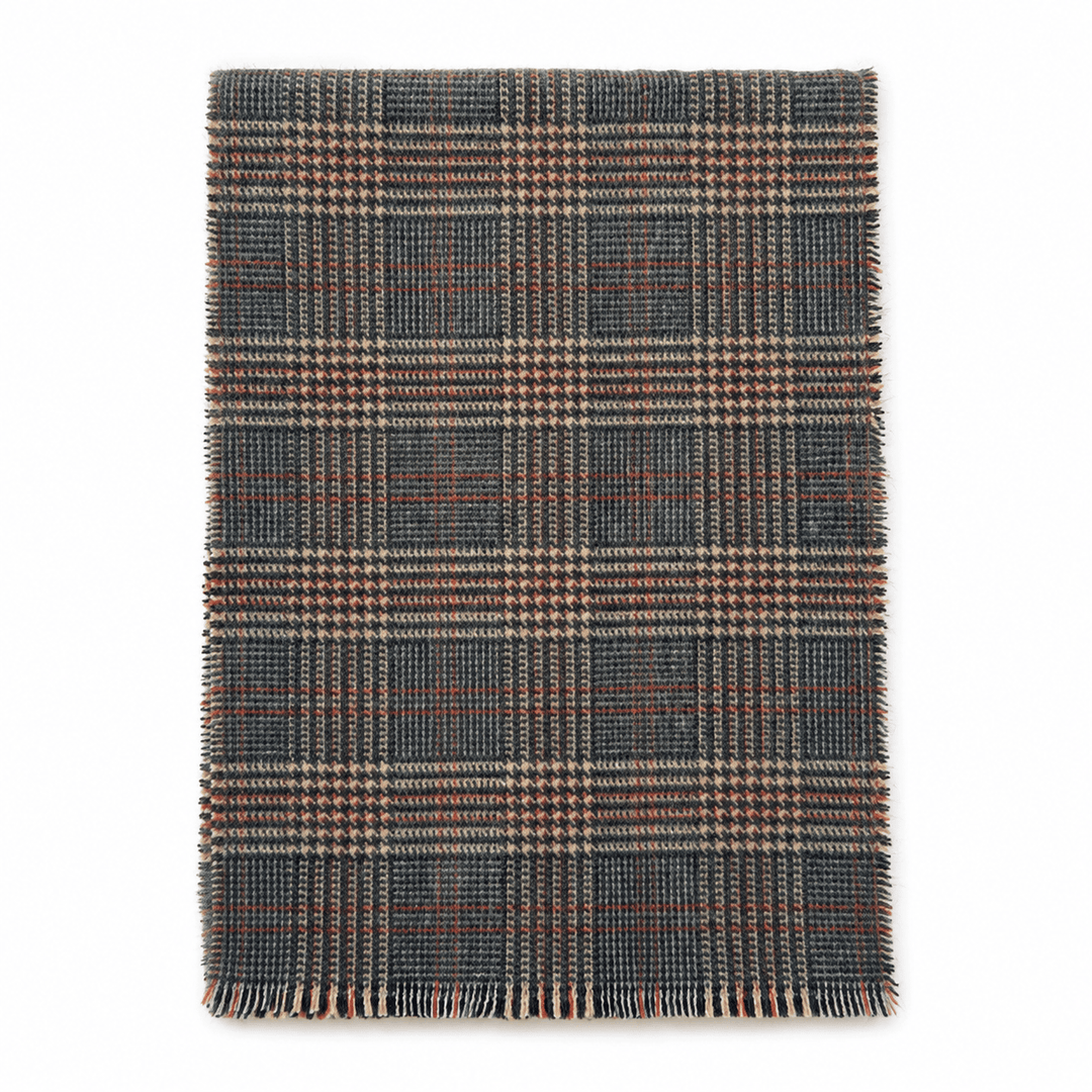 Womens Wool Blend Houndstooth Fringe Scarf N6K243