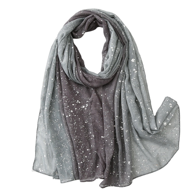 Silver Foil Gradient Thermal Shawl  M5A261