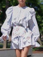 Load image into Gallery viewer, French Detachable Waist Corset Floral Dress N6D107