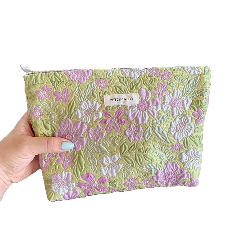 Womens Vintage Floral Jacquard Cosmetic Bag N6K114