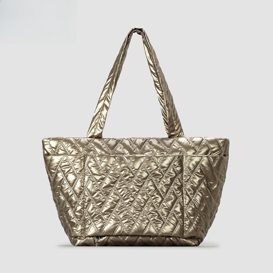 Diamond Quilted Nylon Tote  S5P377