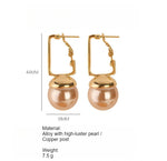 Load image into Gallery viewer, High-Luster Pearl Stud Earrings Women N6H206