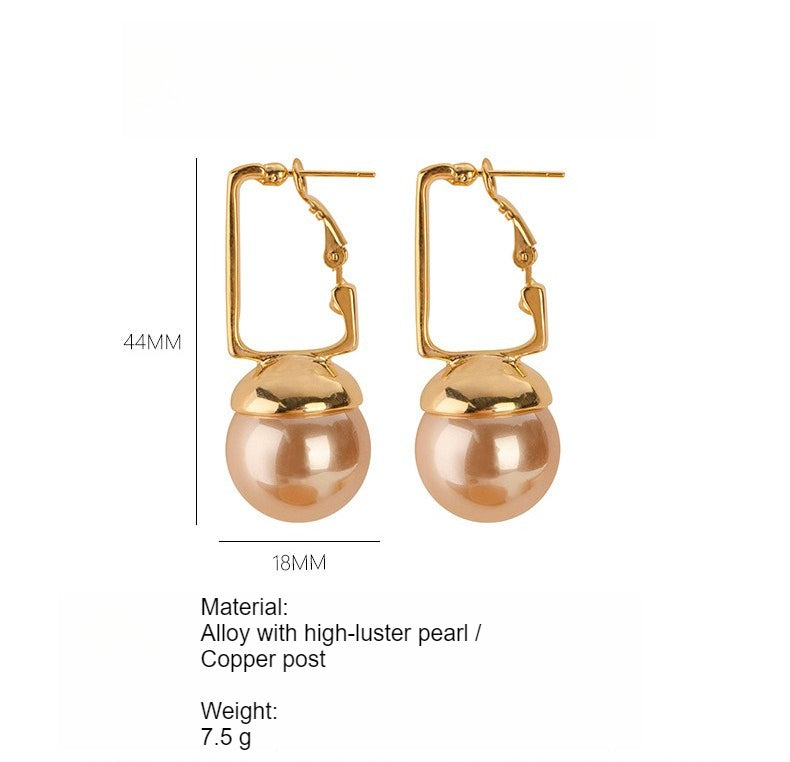 High-Luster Pearl Stud Earrings Women N6H206