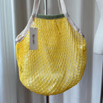Load image into Gallery viewer, Cotton Linen Handwoven Foldable Shoulder Mesh Tote N6G131