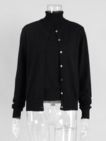 Load image into Gallery viewer, Knit Set High Neck Sleeveless Top Cardigan Two-Piece N6G134