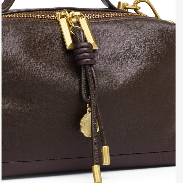 Women's Genuine Leather Pillow Crossbody Handbag N6J169