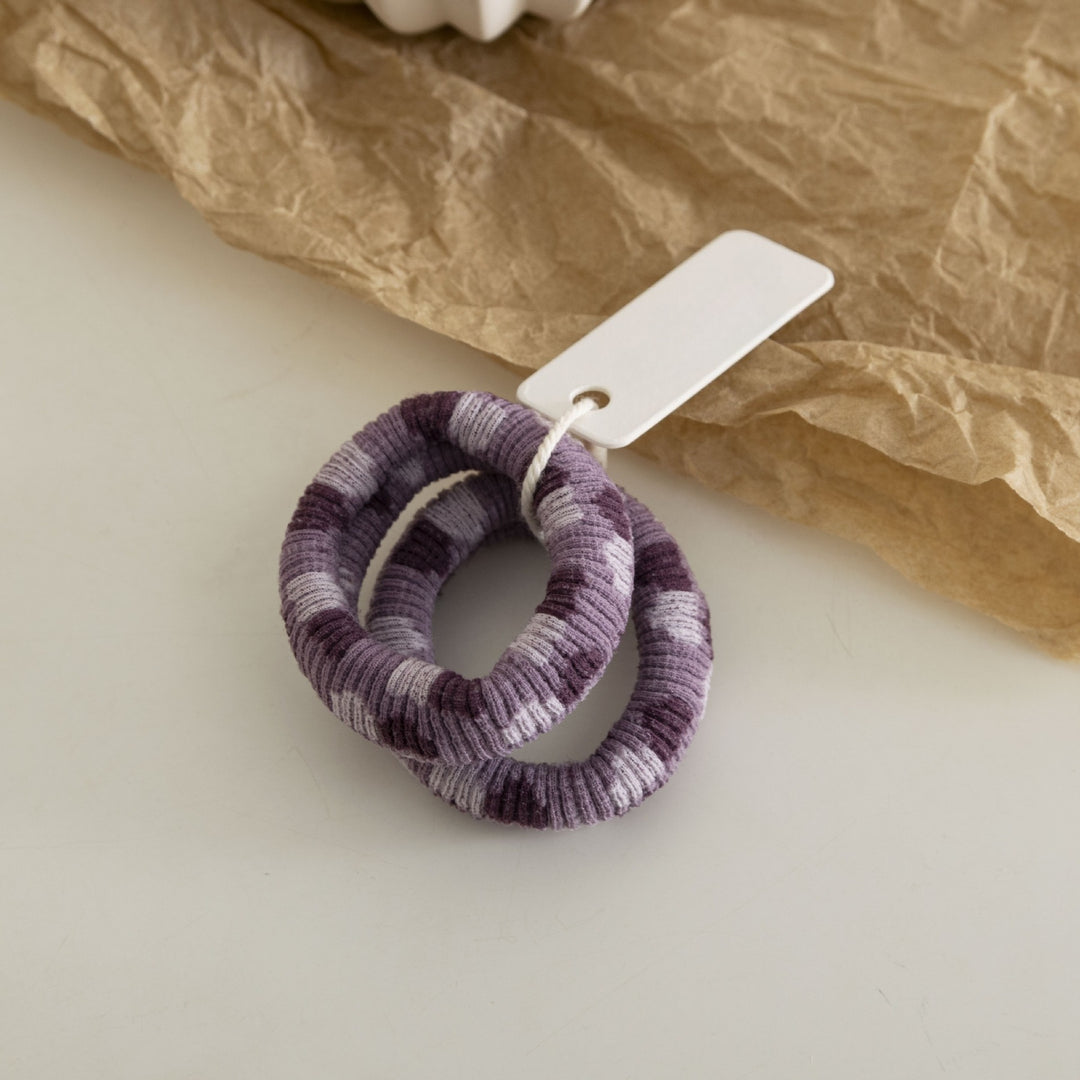 Heart Jacquard Thick Terry Scrunchie No Seam Hair Tie N6F129
