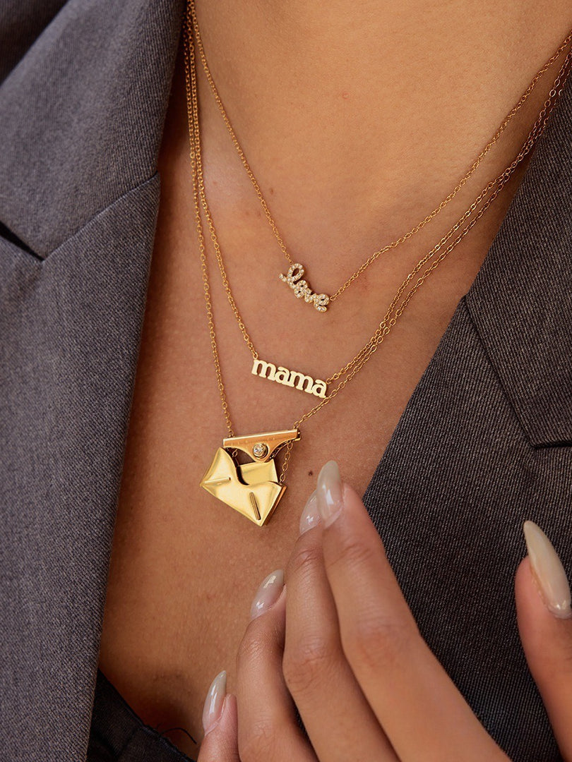 French Style Envelope Letter Necklace Women N6D503