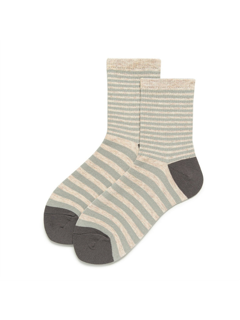 Color Block Stripe Athletic Mid-Calf Socks Women N6C166