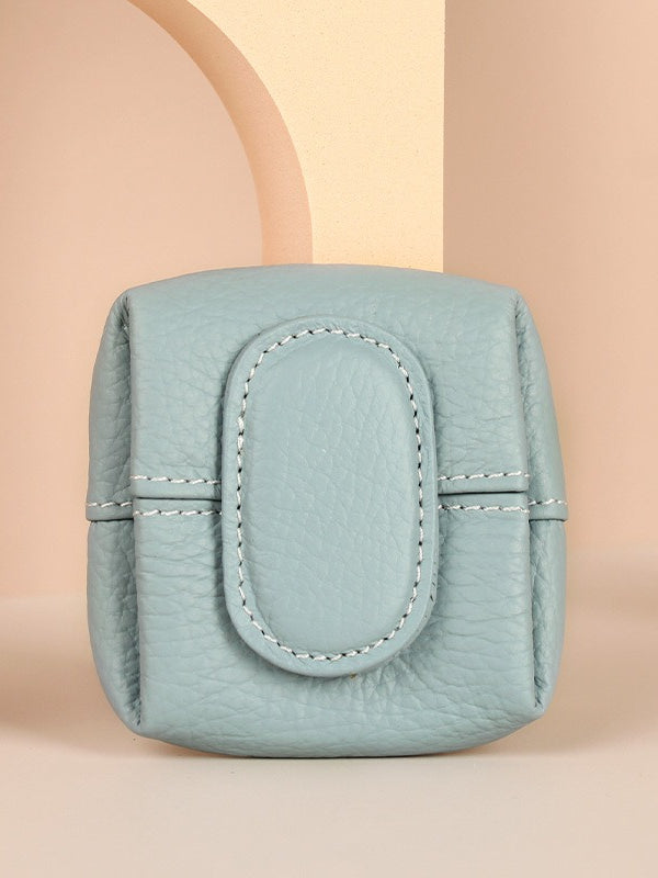 Genuine Leather Coin Purse With Keychain Women N6D030