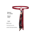 Load image into Gallery viewer, Red Silk Scarf Belt Women Waist Decorative Tie N6H335