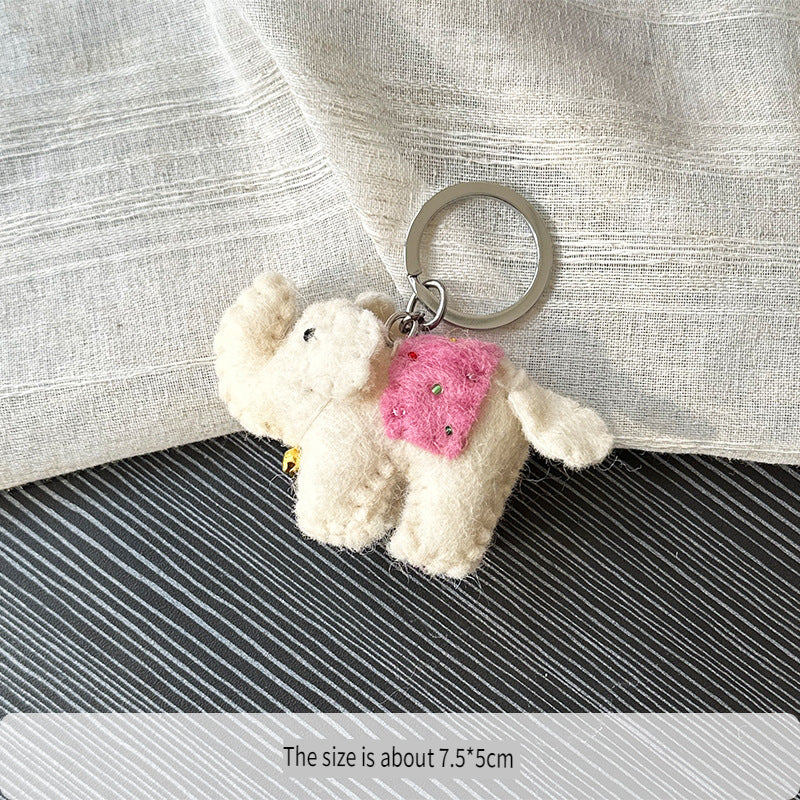 Cute Felt Elephant Keyring Pendant Baby Shower Gift N6G003