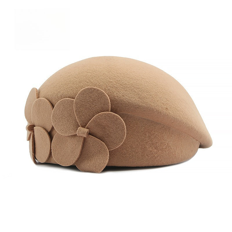 Solid Wool Beret Women Classic Round Dome N6G204