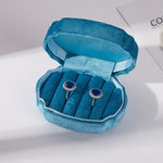 Load image into Gallery viewer, Velvet Shell Ring Box Jewelry Organizer with Display N6E068