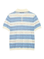 Load image into Gallery viewer, Simple Striped Knit Polo Shirt Short Sleeve Women N6G160