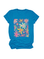 Load image into Gallery viewer, Loose Fit Floral Short Sleeve T-Shirt Women N6E137
