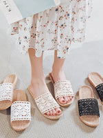Load image into Gallery viewer, Linen Openwork Non-Slip Slippers Women N6C229