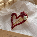 Load image into Gallery viewer, Polka Dot Heart Hair Clip Duckbill Snap Women N6F068