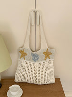 Load image into Gallery viewer, Starfish Shell Knit Tote Beach Bag Large Capacity N6C053
