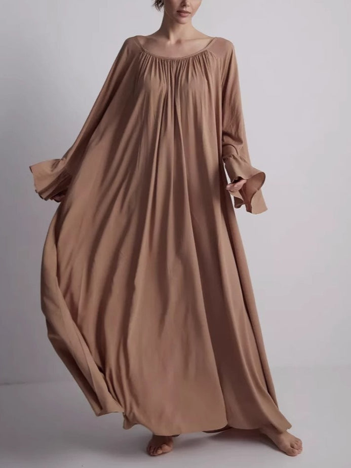 Brown Lounge Robe Dress Women N6C200
