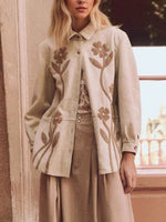 Load image into Gallery viewer, Vintage Floral Print Lapel Shacket Women Relaxed Fit N6G178