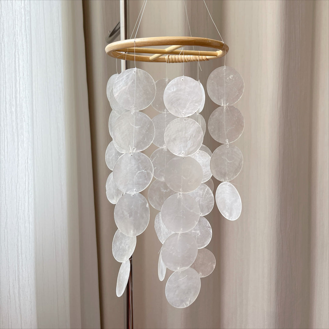 Mirror Shell Wind Chime Home Balcony Bedroom Decor N6F312