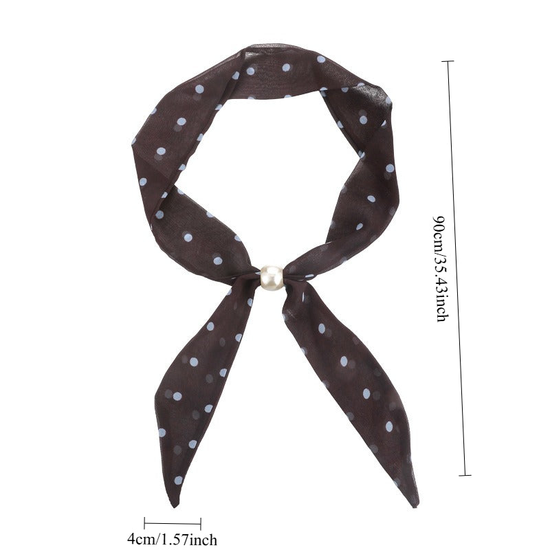 Womens Korean Polka Dot Beaded Scarf Necklace N6K277