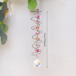 Load image into Gallery viewer, White Crystal Spiral Rotating Sun Catcher Wind Chime N6F294