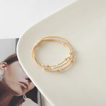 Load image into Gallery viewer, Fresh Pearl Hair Tie Basic Coffee Tone Women N6H189