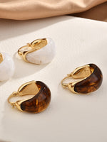 Load image into Gallery viewer, Retro Brown Resin U-Shape Cuff Earrings Women N6C065