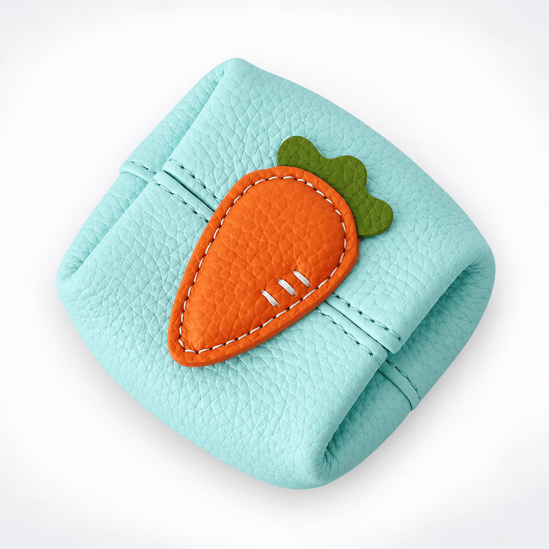 Genuine Cowhide Color Block Fruit Coin Purse N6K287