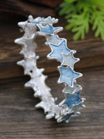 Load image into Gallery viewer, Enamel Asymmetrical Star Stretch Bangle Women N6C216
