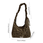 Load image into Gallery viewer, Women's Leopard Suede-Feel Dumpling Tote Bag N6J190
