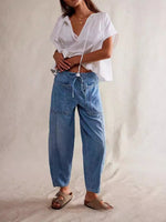 Load image into Gallery viewer, Baggy Low Rise Crop Jeans Women N6C284