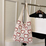 Load image into Gallery viewer, Women's Woven Stripe Knit Tote Shoulder Bag N6J168