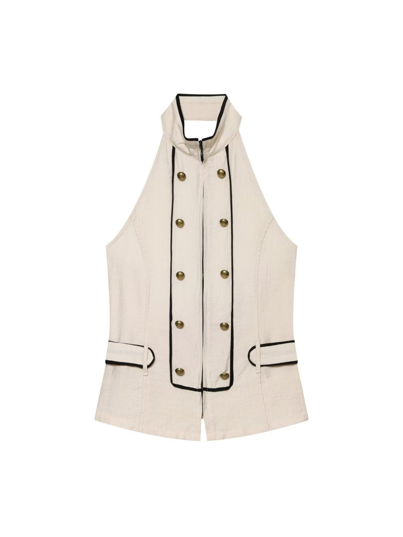 Backless Halter Neck Tank Top Women Fashion N6F200