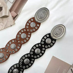 Load image into Gallery viewer, Women's PU Studded Wide Waist Belt N6J132