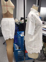 Load image into Gallery viewer, Embroidery Lapel Sleeveless Top and Shorts Set Women N6D117