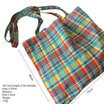 Load image into Gallery viewer, Iridescent Tartan Shoulder Bag Pure Cotton S5P272