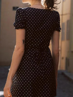Load image into Gallery viewer, Polka Dot V-Neck A-Line Mini Dress Women N6E162