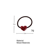 Load image into Gallery viewer, Polka Dot Heart Hair Tie Retro High Elastic N6F069